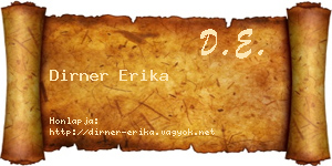 Dirner Erika névjegykártya